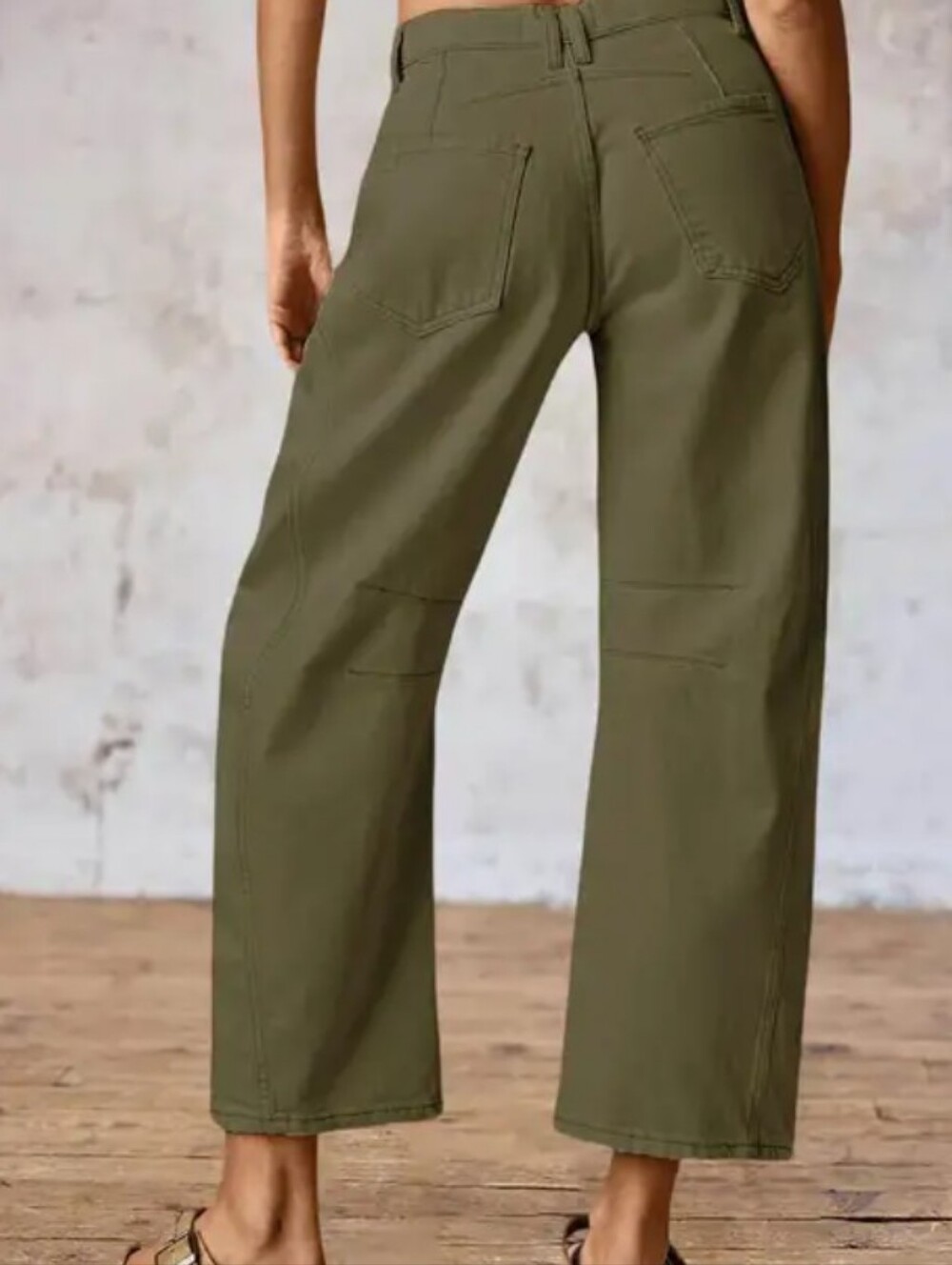 Flamingals Stitch Detail Straight Leg Crop Pants NWT Women's Large - Picture 3 of 13